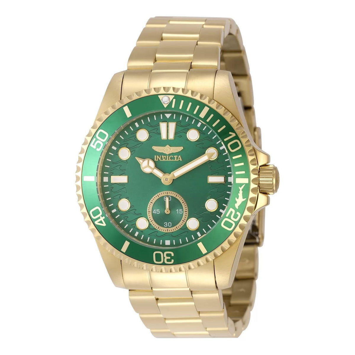 Invicta 49430 watch with green dial and stainless steel band