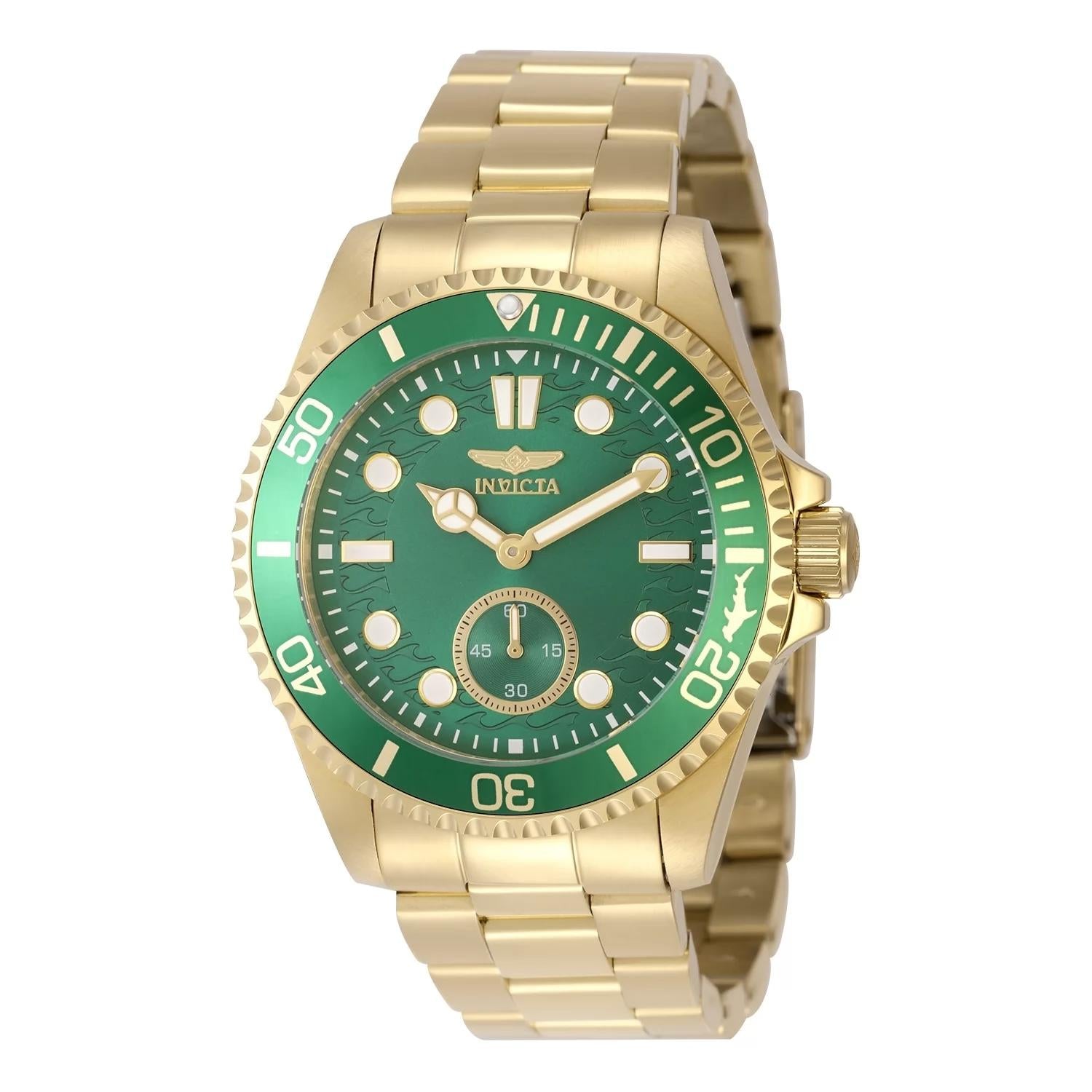 Invicta 49430 watch with green dial and stainless steel band
