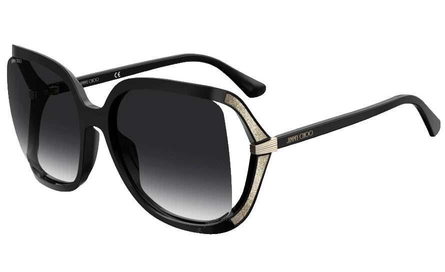 Jimmy Choo 0TILDA-G-S-807-60 Black Silver Cat Eye SUNGLASSES 0mm Sunglasses
