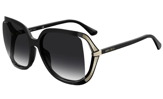 Jimmy Choo 0TILDA-G-S-807-60 Black Silver Cat Eye SUNGLASSES 0mm Sunglasses