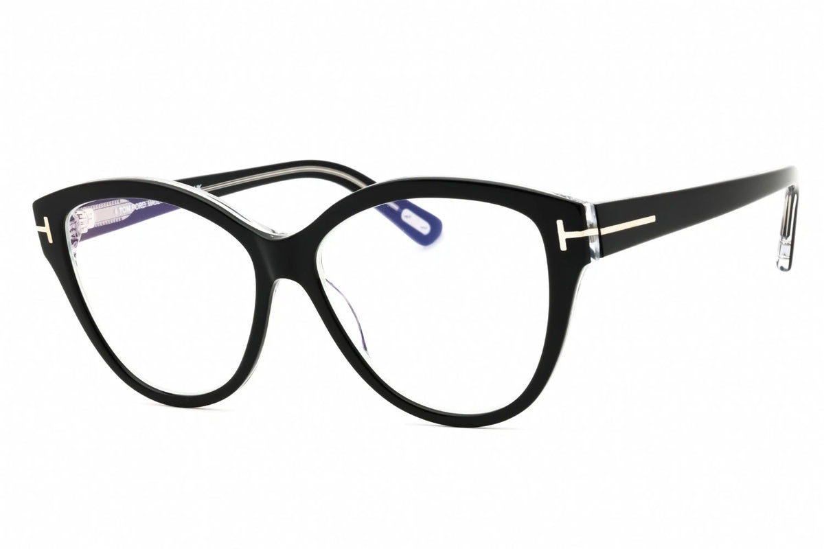 Tom Ford FT5954-B 003 Black Rectangle Eyeglasses 54mm Eyeglasses