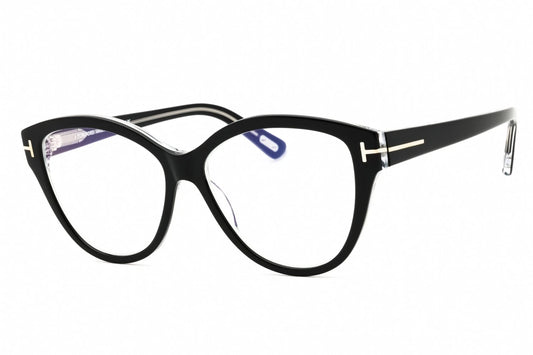 Tom Ford FT5954-B 003 Black Rectangle Eyeglasses 54mm Eyeglasses
