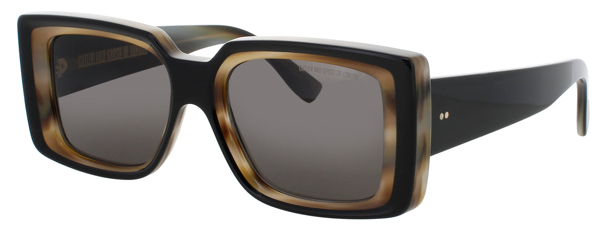 Cutler And Gross CGSN-1369-54-04 BLACK ON HORN  Women's Sunglasses 54mm Sunglasses