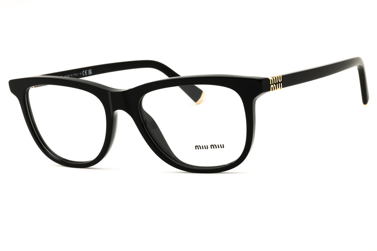 Miu Miu 0MU 01WV-16K1O1 Black Rectangular Eyeglasses 52mm Eyeglasses
