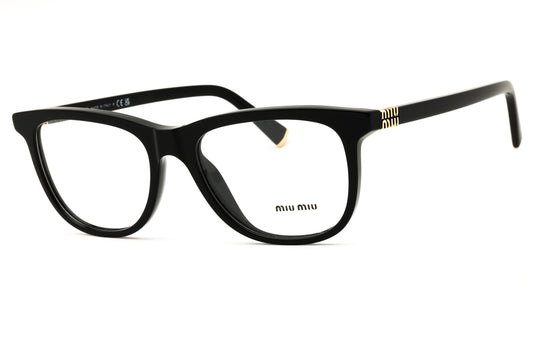 Miu Miu 0MU 01WV-16K1O1 Black Rectangular Eyeglasses 52mm Eyeglasses