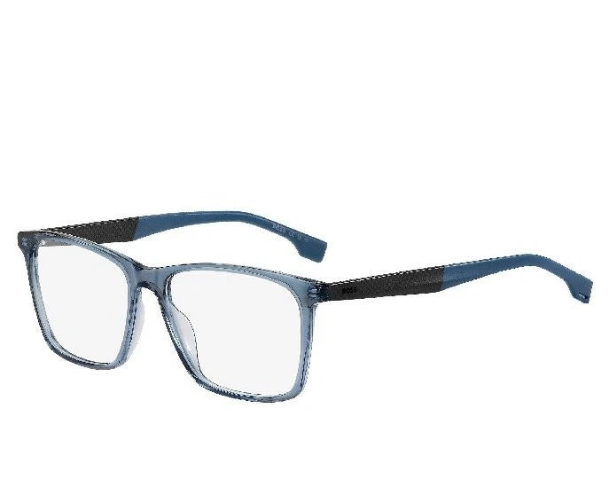 Hugo Boss BOSS1582-PJP-56 Blue Rectangle Eyeglasses 56mm Eyeglasses