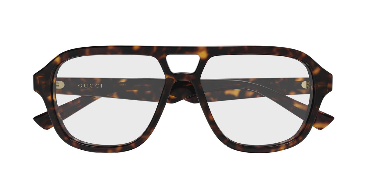Gucci GG2183o-002 eyeglasses in havana frame with clear lenses