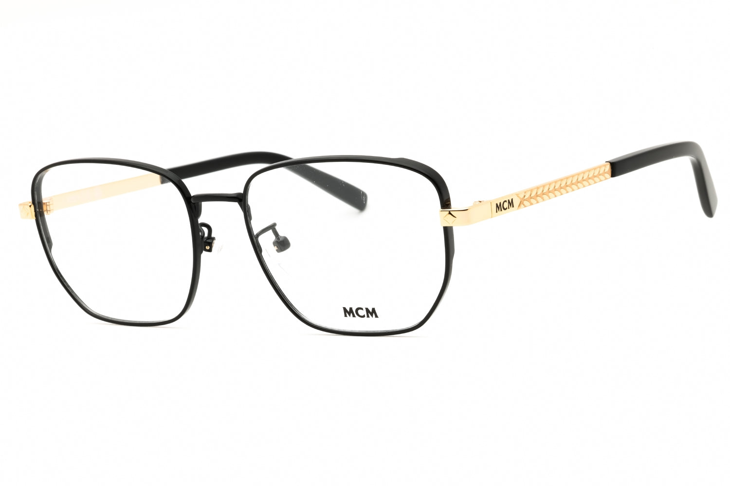 MCM MW5021-H-001 eyeglasses in shiny black frame with clear lenses