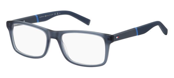 Tommy Hilfiger TH2044-FLL-53 Matte Blue Rectangle Eyeglasses 53mm Eyeglasses