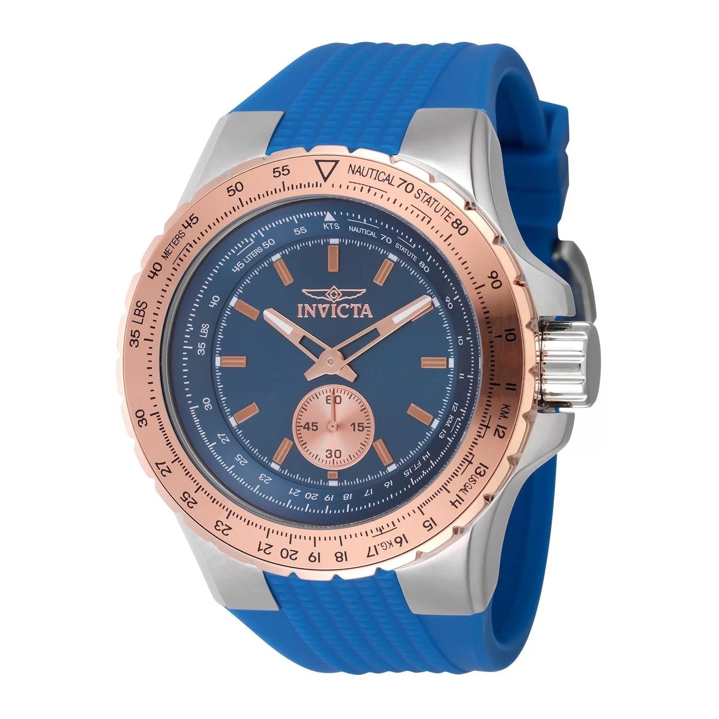 Invicta 49309 watch with blue dial and silicon band