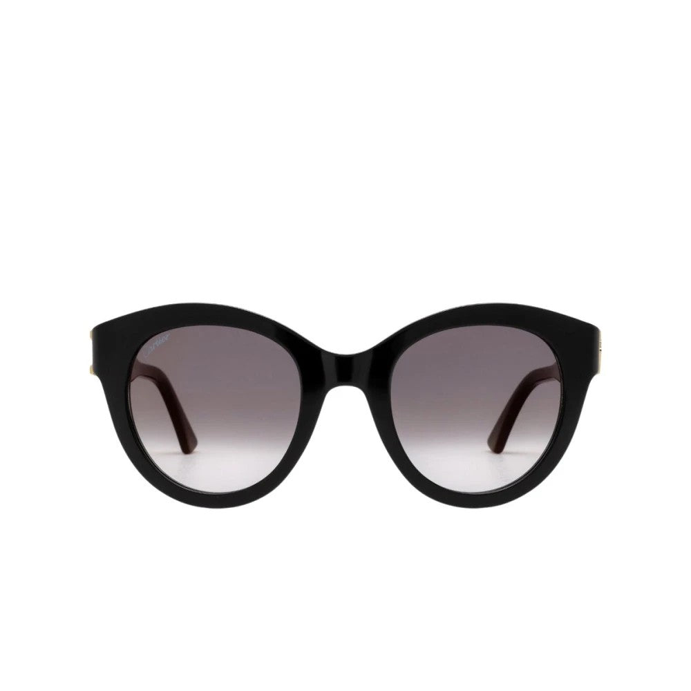 Cartier CT0436S-001 Black Black Grey Cat Eye Sunglasses 50mm Sunglasses