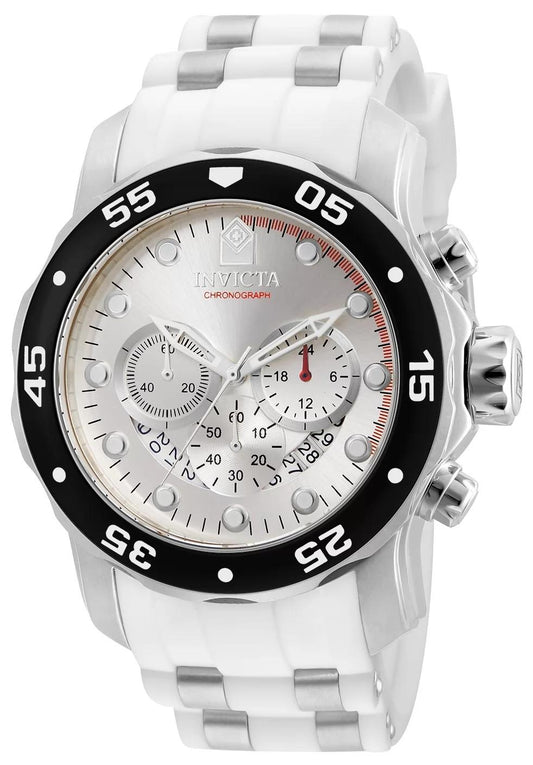 Invicta 20290 watch with silver dial and polyurethane/stainless steel band