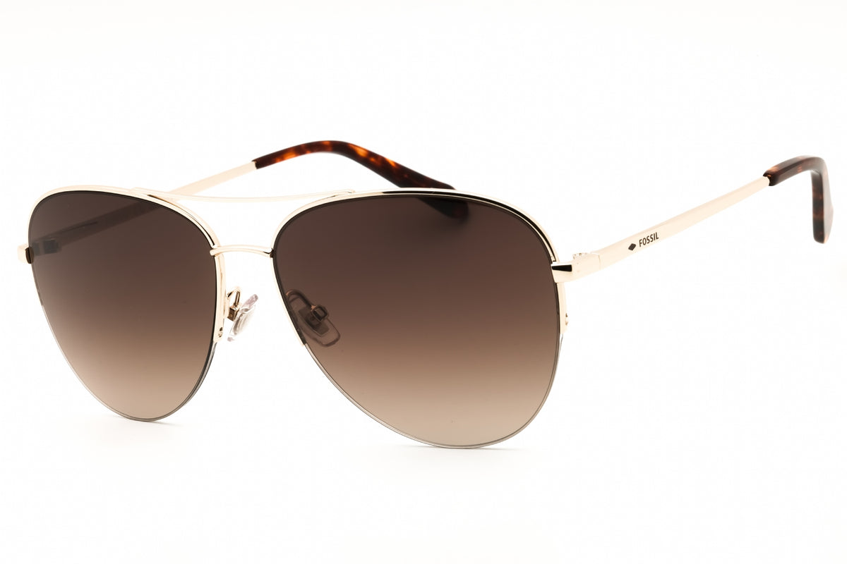 Fossil FOS 3137/G/S-00NR HA GLDBRWHVN Aviator Sunglasses 58mm Sunglasses