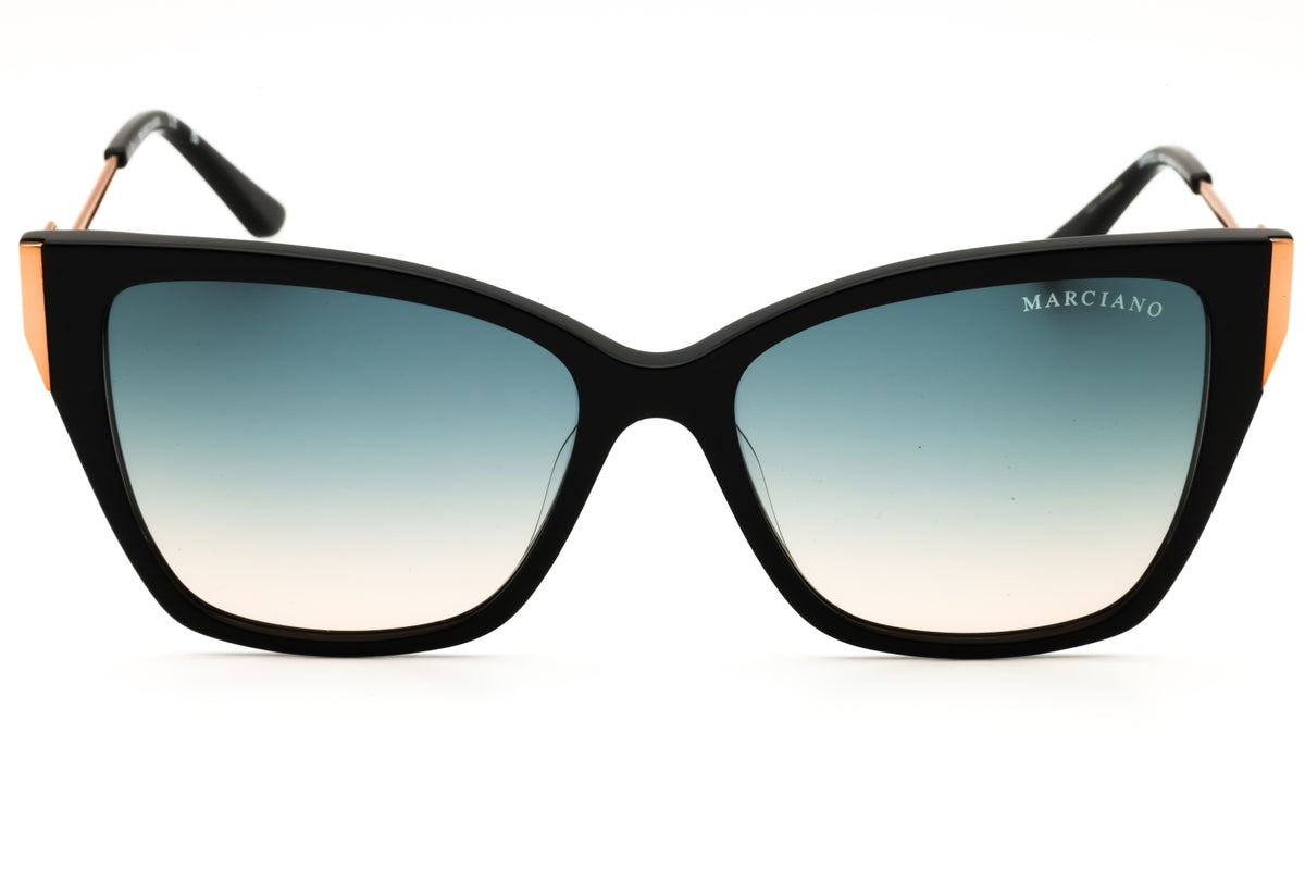 Guess by Marciano GM0833-01W shiny black Cat eye Sunglasses 55mm Sunglasses