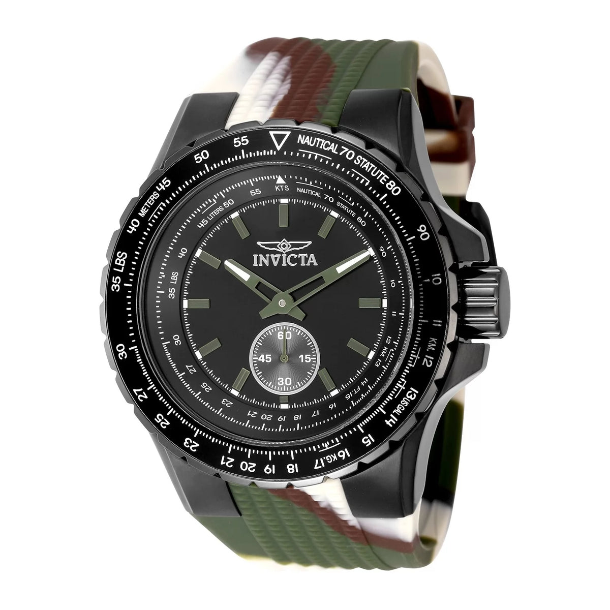 Invicta 49320 Quartz Watch Black Dial Silicon 50mm Men