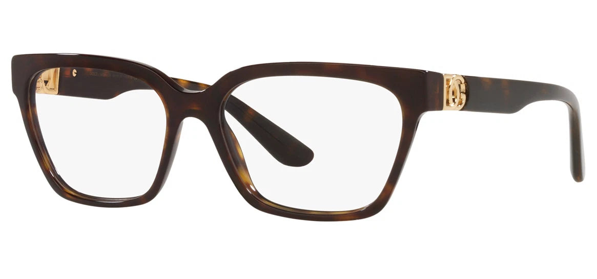 Dolce Gabbana 0DG3343-502-53 HAVANA Rectangle EYEGLASSES 53mm Eyeglasses