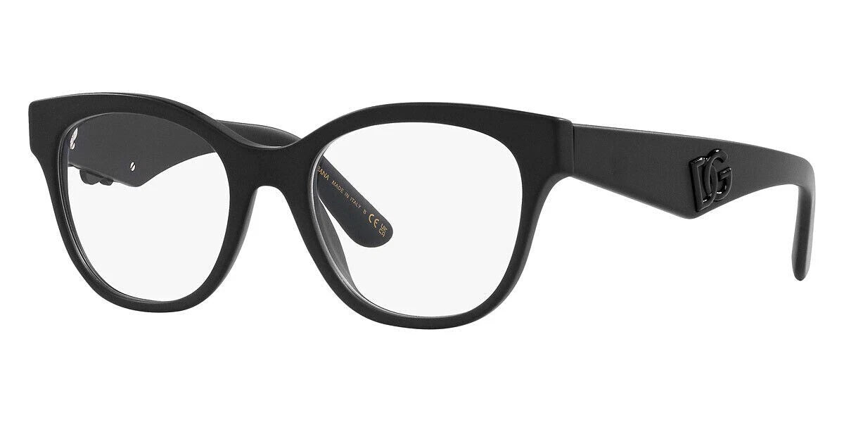 Dolce Gabbana 0DG3371-2525-51 Matte Black Square EYEGLASSES 51mm Eyeglasses