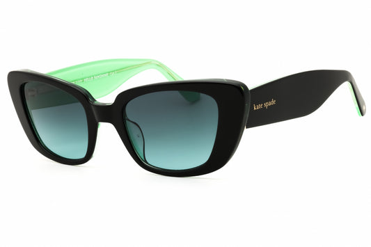 Kate Spade FABIA/S-07ZJ IB BLACK GREEN Cat eye Sunglasses 51mm Sunglasses