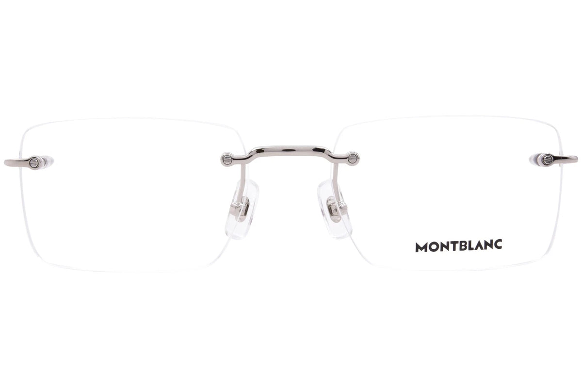 Mont Blanc MB0411o-003 eyeglasses in silver frame with clear lenses