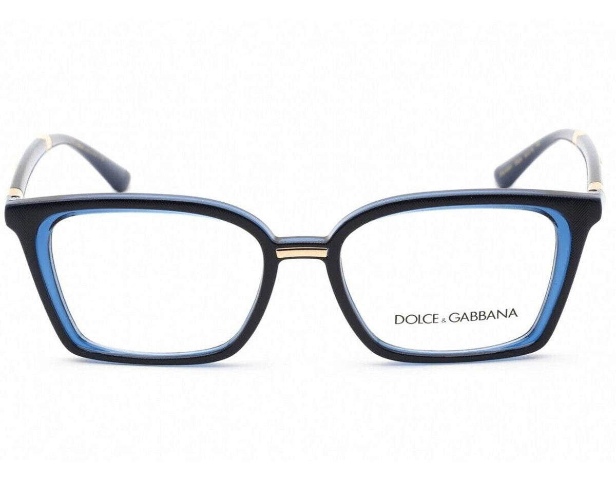 Dolce Gabbana 0DG5081-3324-50 CHEVROAN TRANSPARENT BLUE Square EYEGLASSES 50mm Eyeglasses