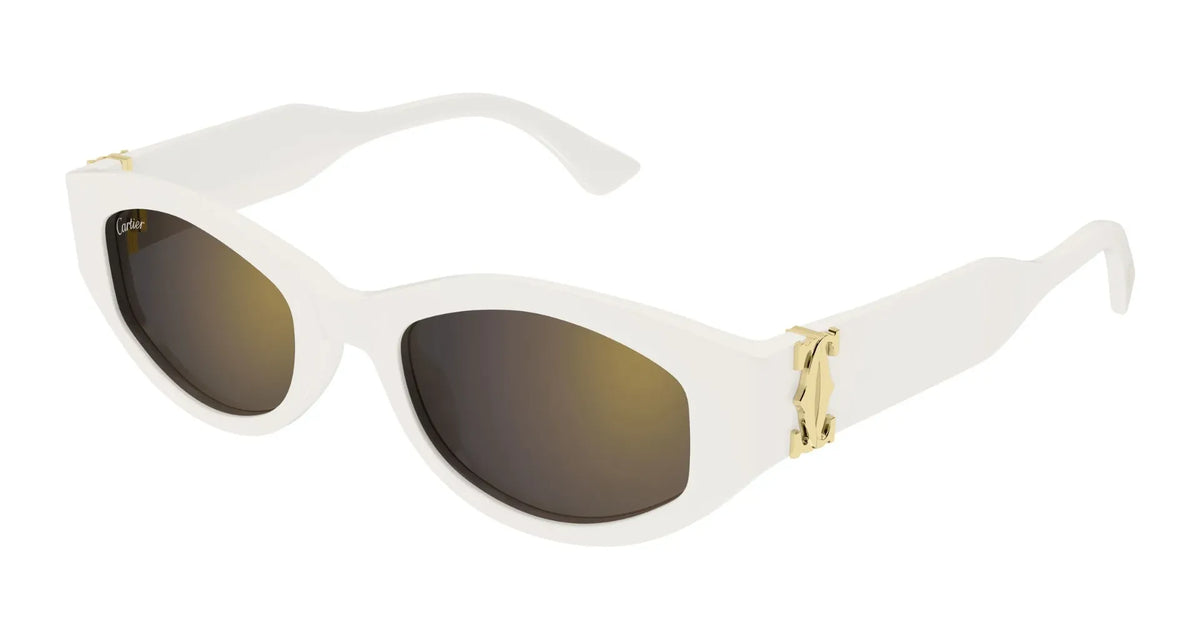 Cartier CT0667S-004 White Cat Eye Sunglasses 51mm Sunglasses