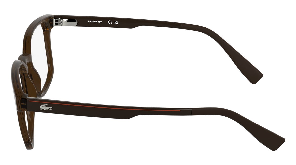 Lacoste L4006-210-53 TRANPARENT BROWN Rectangle Eyeglasses 53mm Eyeglasses