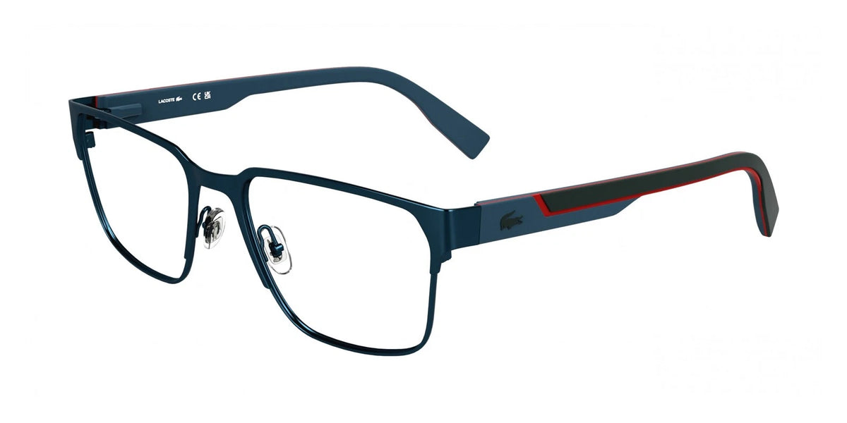 Lacoste L2306N 424 Blue Rectangle Eyeglasses 55mm Eyeglasses