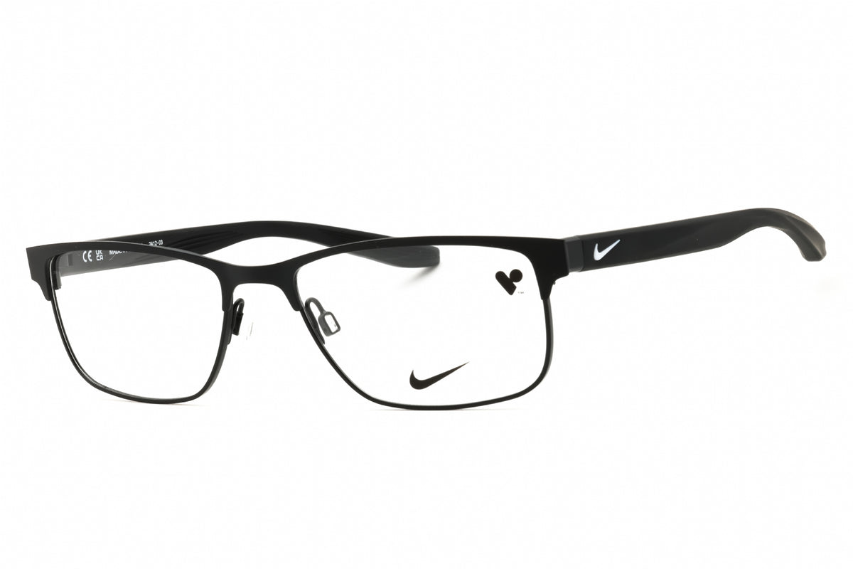Nike NIKE 8190-003 SATIN BLACK Rectangular Eyeglasses 54mm Eyeglasses