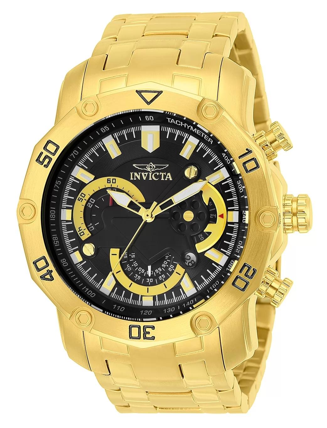 Invicta 22767 watch with black dial and stainless steel band