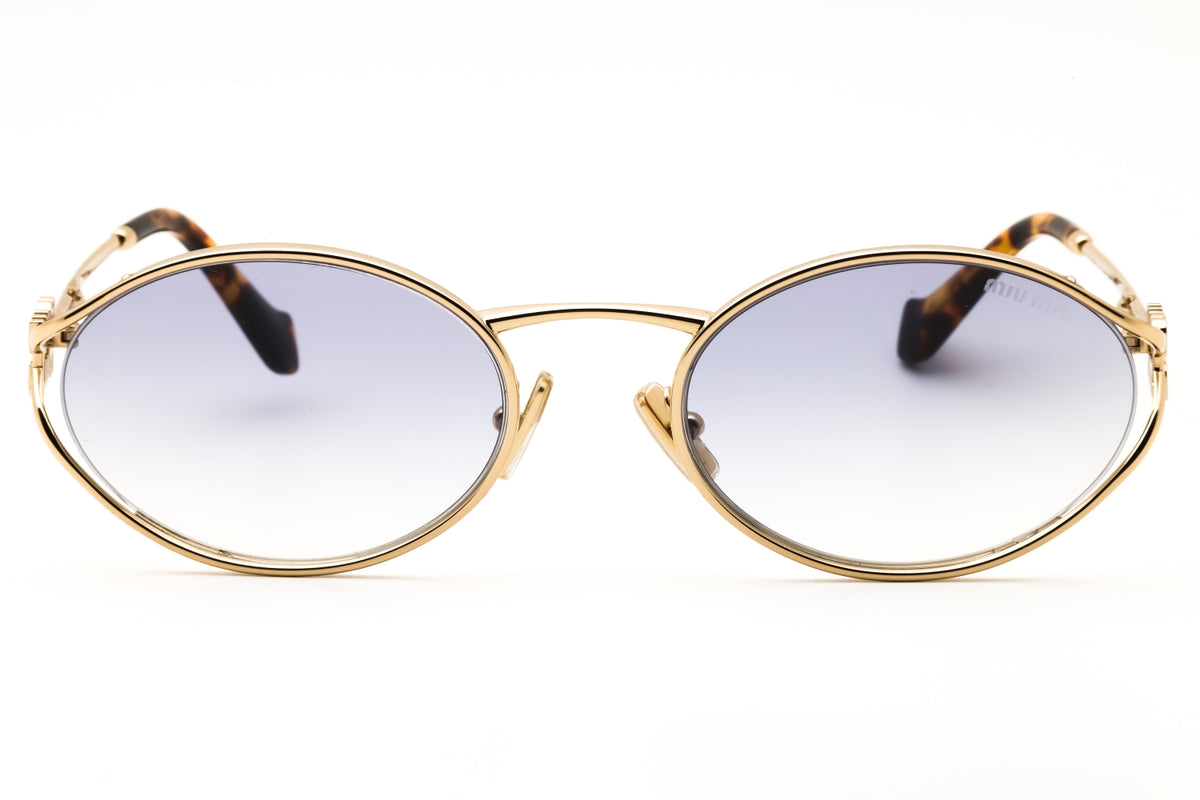 Miu Miu 0MU 52YS-ZVN80O Pale Gold Oval Sunglasses 54mm Sunglasses