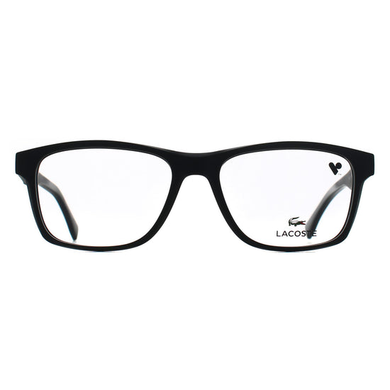 Lacoste L2862-001 eyeglasses in matte black frame with clear lenses