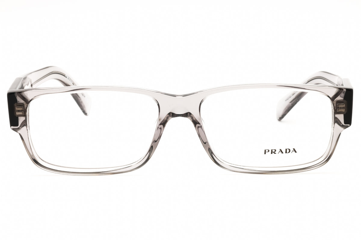 Prada 0PR B09V-16Z1O1 Transparent Grey Rectangular Eyeglasses 57mm