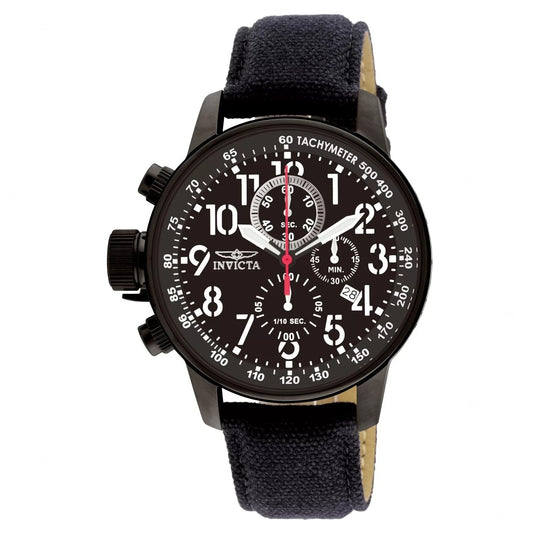 Invicta 1517 watch with black dial and riffle band