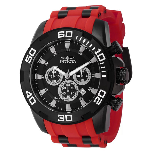 Invicta 44546 watch with black dial and silicone band