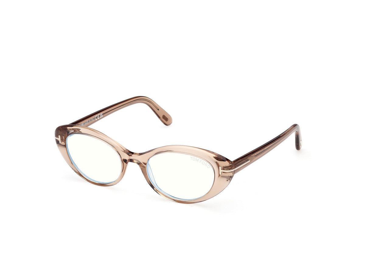 Tom Ford FT6092-B-50045-50 Shiny Light Brown Oval  50mm Eyeglasses