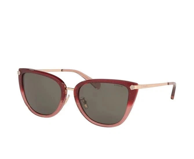 Coach 0HC8276-55513-56 Burgundy Glitter Geometric SUNGLASSES 0mm Sunglasses