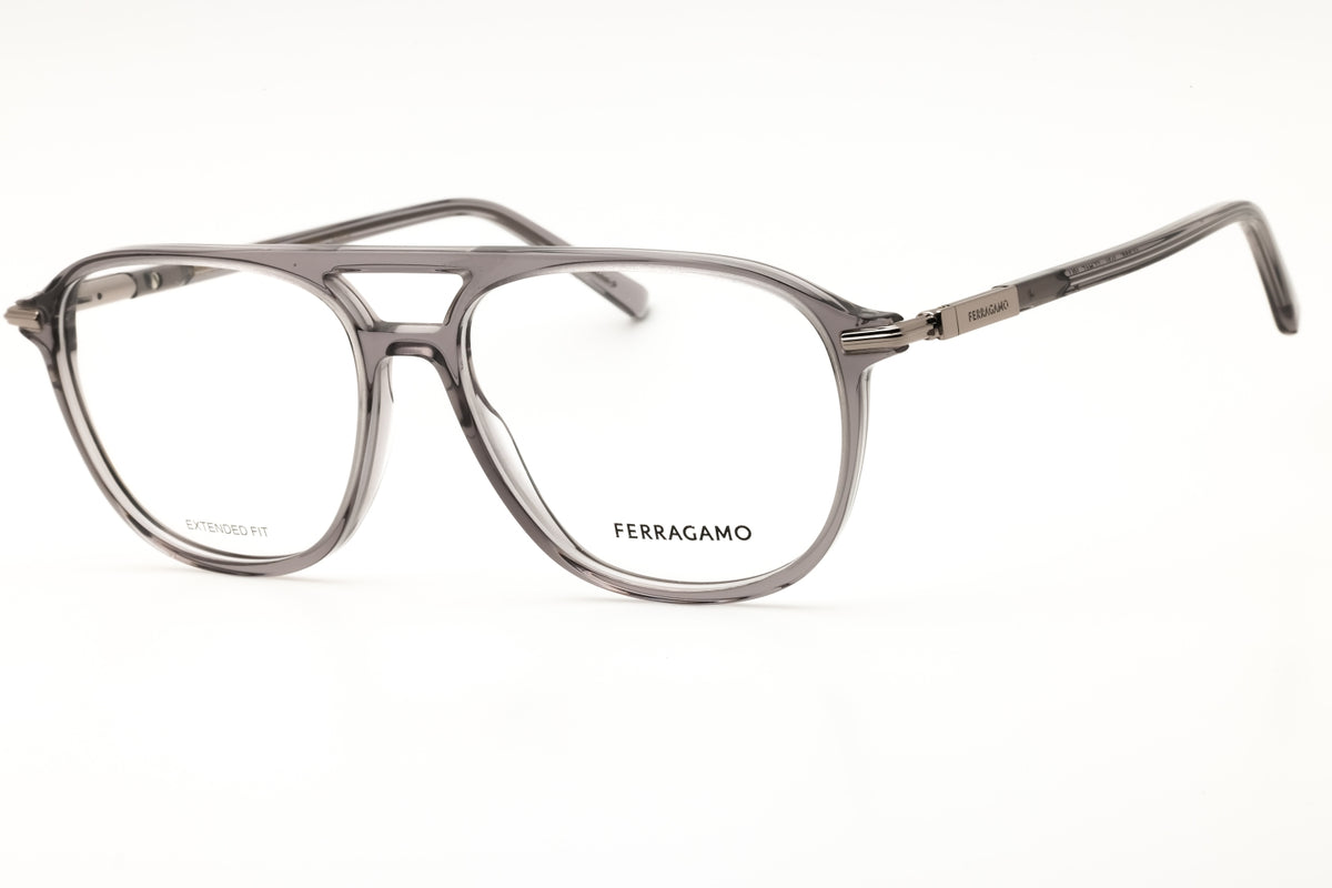 Salvatore Ferragamo SF3006-020 TRANSPARENT GREY Rectangular Eyeglasses 56mm Eyeglasses