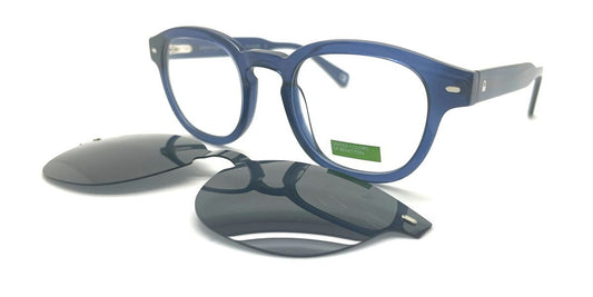 Benetton BEO1130+CLIP ON C3 BLUE Matte Blue / Black  Eyeglasses 50mm