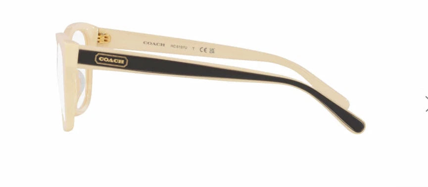 Coach 0HC6197U-5683-51 OFF WHITE BLACK Round EYEGLASSES 0mm Eyeglasses