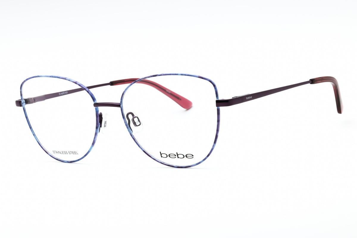 Bebe BB5207-501 PLUM FLORAL Cat eye Eyeglasses 53mm Eyeglasses