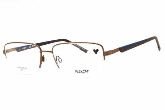 Flexon FLEXON H6084-202 eyeglasses in matte coffee frame with clear demo lnes lenses