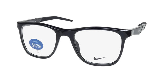 Nike NIKE-7056SC 001 Black Rectangle Eyeglasses 53mm Eyeglasses
