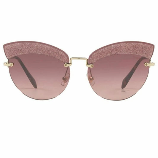 Miu Miu 0MU51TS-4UD085-54 Pale Gold / Glitter Peach Full Rim SUNGLASSES 0mm Sunglasses