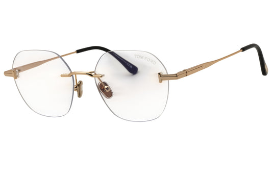Tom Ford FT6126-B-028 shiny rose gold Round Eyeglasses 52mm Eyeglasses