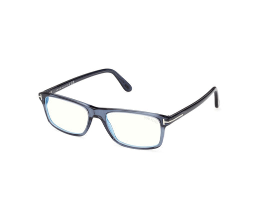 Tom Ford FT6119-B-55090-55 Shiny Blue Rectangular  55mm Eyeglasses