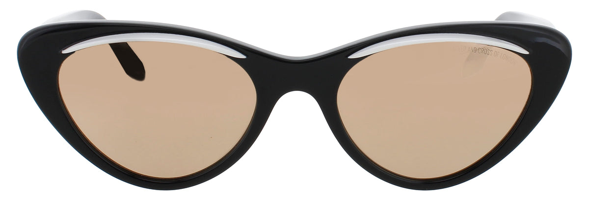 Cutler And Gross CGSN-1321-54-03 WHITE ON BLACK  Women's Sunglasses 54mm Sunglasses