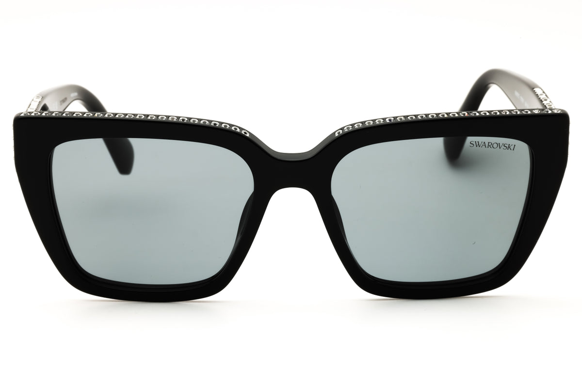 Swarovski SK6013-1010/1 Black Rectangular Sunglasses 54mm Sunglasses