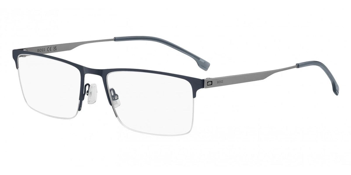 Hugo Boss BOSS1698-KU0-57 Matte Blue Ruthenium Rectangle Eyeglasses 57mm Eyeglasses