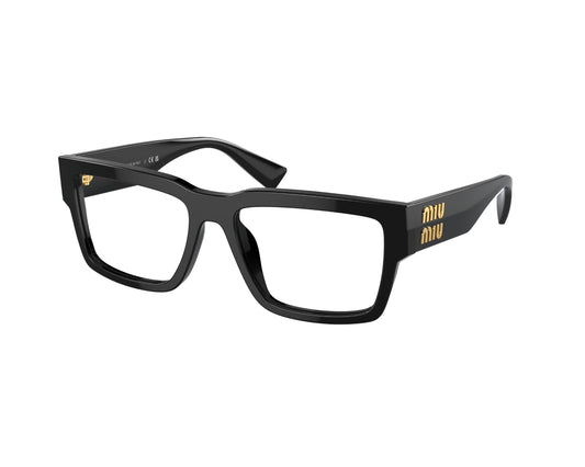 Miu Miu 0MU02XV-1AB1O1-52 Black rectangular EYEGLASSES 52mm Eyeglasses
