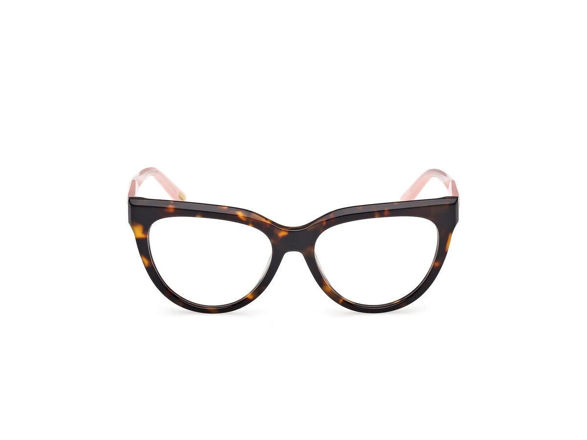 Skechers SE50104-052-53 eyeglasses in dark havana frame with clear lenses